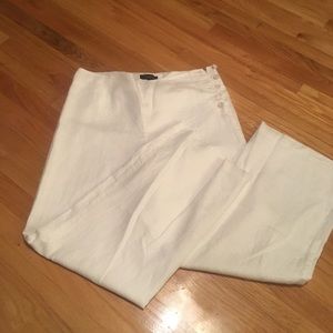 Talbots linen white pants